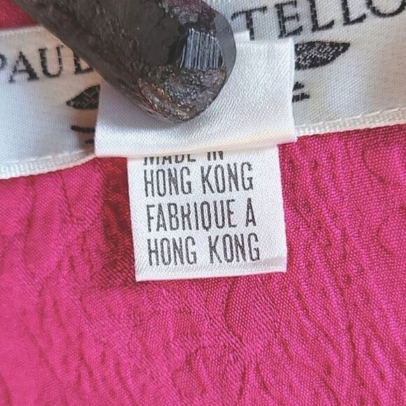 Vtg Paul Costelloe fushia textured silk dolman sleeve blouse - Picture 9 of 14